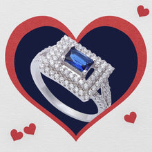 Load image into Gallery viewer, Blue Sapphire &amp; CZ Fashion .925 Sterling Silver