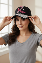 Load image into Gallery viewer, Cancer Awareness Rhinestone Baseball Cap
