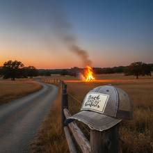 Load image into Gallery viewer, Back Roads &amp; Bonfires Distressed Trucker Hat Baseball Cap