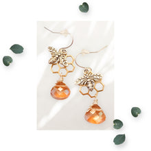 Load image into Gallery viewer, Beautiful Bee Hive Dangle Earrings