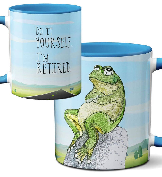 Retired Frog Blue Mug