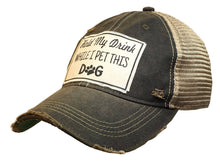 Load image into Gallery viewer, Hold My Drink While I Pet This Dog Trucker Hat Baseball Cap