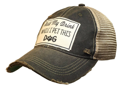 Hold My Drink While I Pet This Dog Trucker Hat Baseball Cap