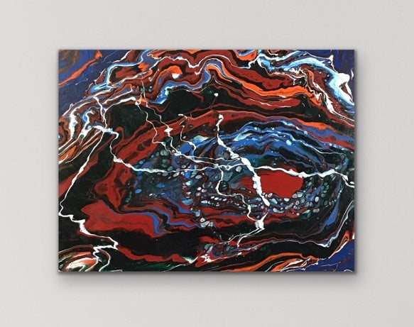 Gamer's Impulse Abstract Art Pouring Painting.