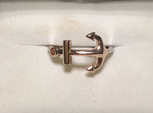 Load image into Gallery viewer, 925 Sterling Silver Two - Tone Anchor Ring - Size 8.