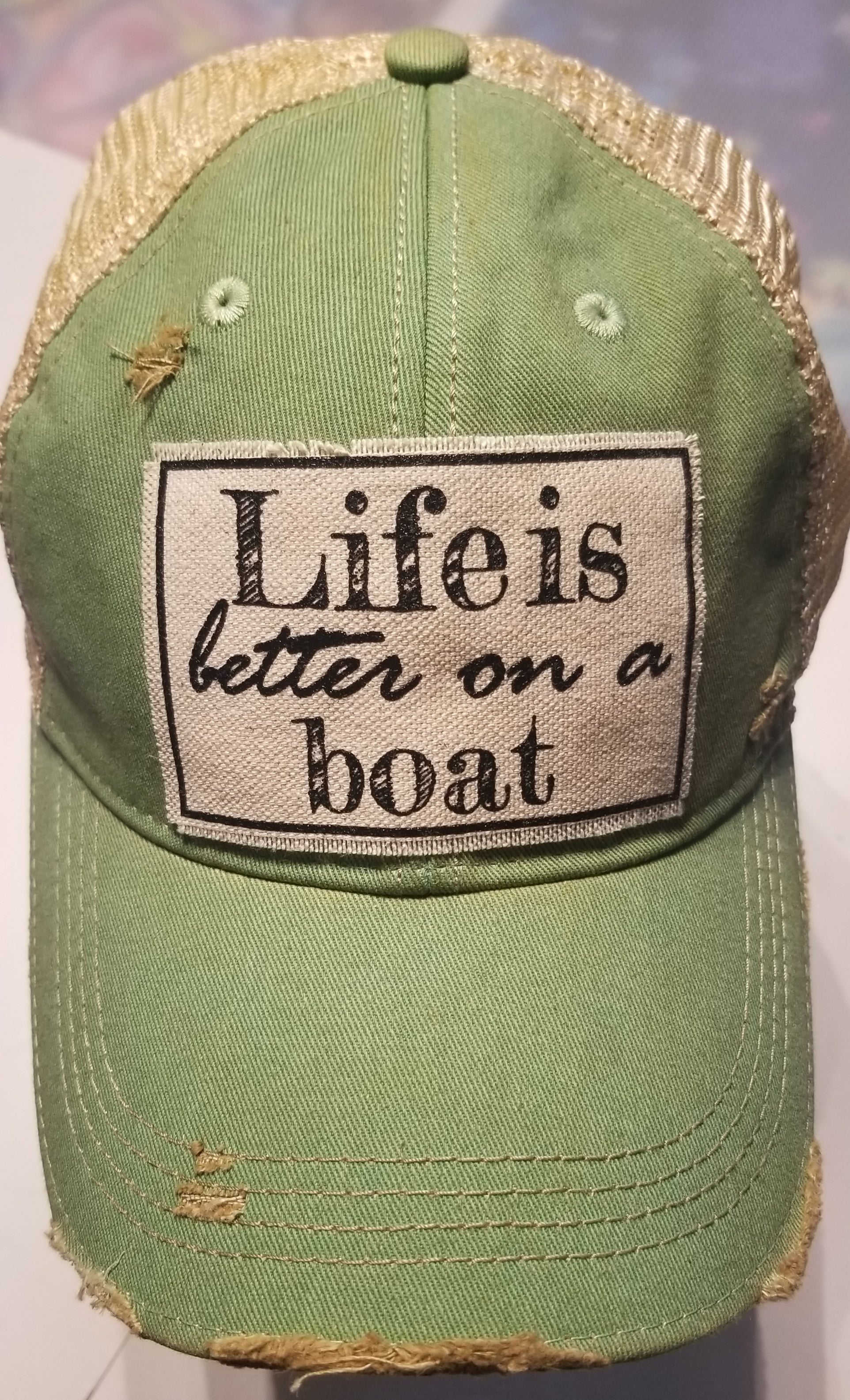 Distressed Trucker Hats Life Is Better on A Boat