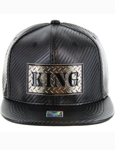 "King" Metal Patch Snapback Cap