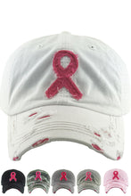 Load image into Gallery viewer, breast cancer pink ribbon cap