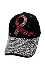 Load image into Gallery viewer, Cancer Awareness Rhinestone Baseball Cap