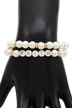 Load image into Gallery viewer, Faith Pearl Bead Bracelet