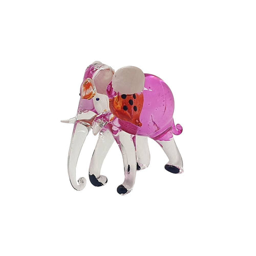 Hand Blown Glass Elephant Sculpture