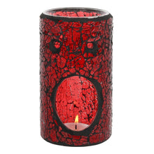 Load image into Gallery viewer, Red Pillar Crackle Glass Wax Warmer