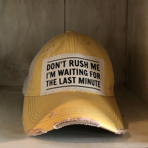 Don't Rush Me Vintage Distressed Hat - Ocean Green