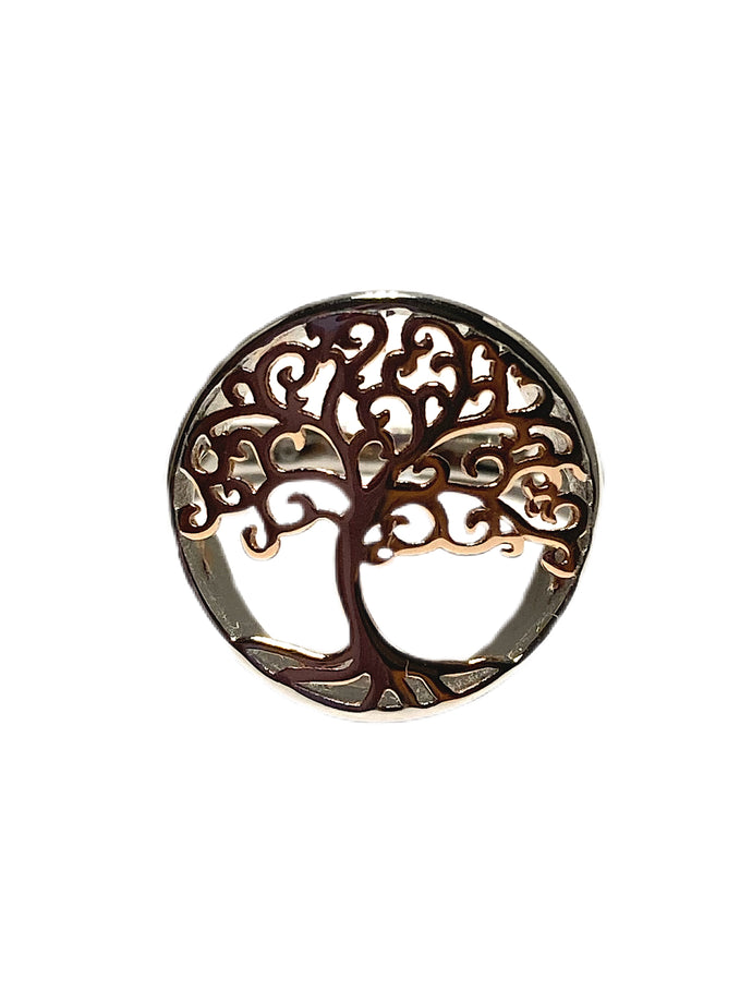 Tree of Life Sterling Silver Two Tone Ring size 9