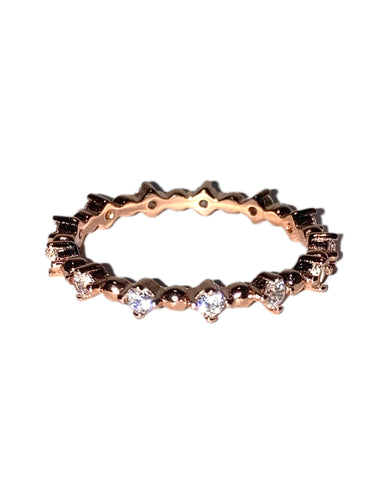 Rose Gold Sterling Silver Eternity Ring size 7