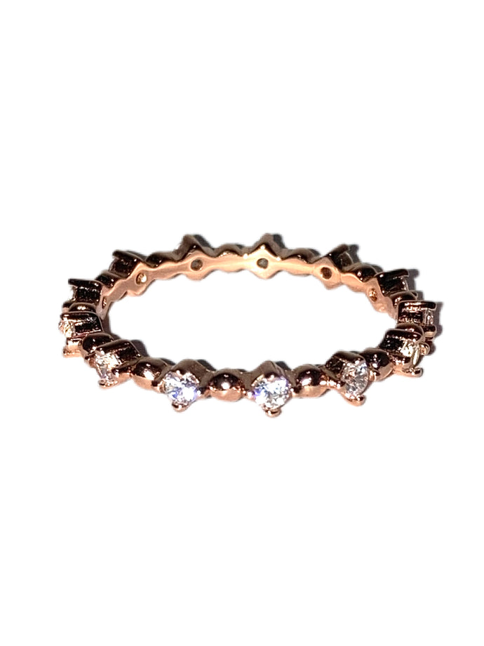 Rose Gold Sterling Silver Eternity Ring size 7