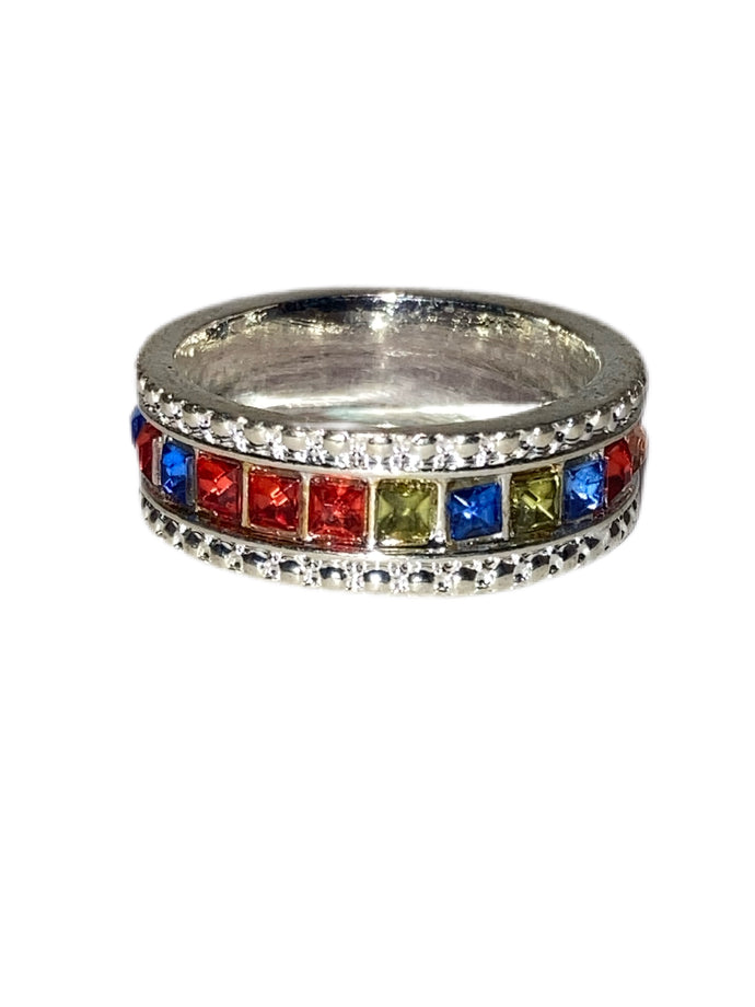 Multicolor Gems Fashion Ring - Size 7.
