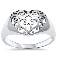Load image into Gallery viewer, Fancy Design Heart .925 Sterling Silver Ring