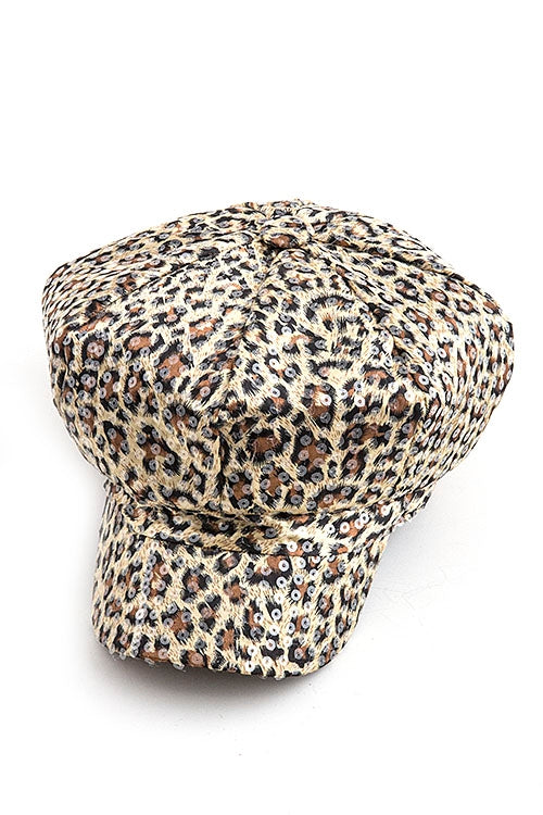 Animal print all over sequin hat
