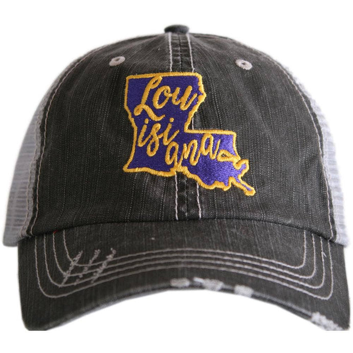Louisiana Cut Out State Trucker Hats