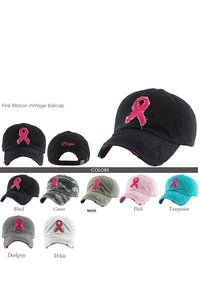 breast cancer pink ribbon cap