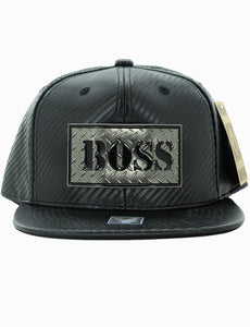 "BOSS" Metal Patch Snapback Cap