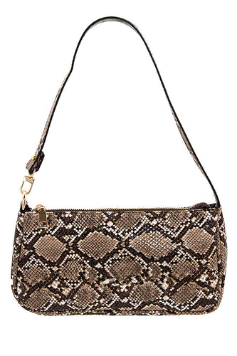 Brown Snake Print Fashion Bag.