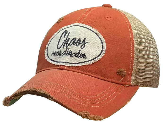 Chaos Coordinator Orange Distressed Unisex Trucker Hat