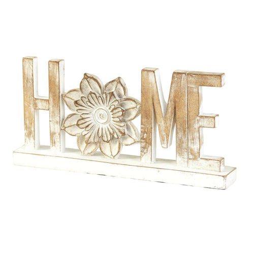 Home Flower Whitewash Table Decore 8.5