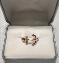 Load image into Gallery viewer, 925 Sterling Silver Two - Tone Anchor Ring - Size 8.