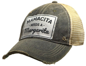 "Mamacita Needs a Margarita" Vintage Distressed Trucker Cap