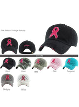 Load image into Gallery viewer, Cancer Awareness Distressed Baseball Cap